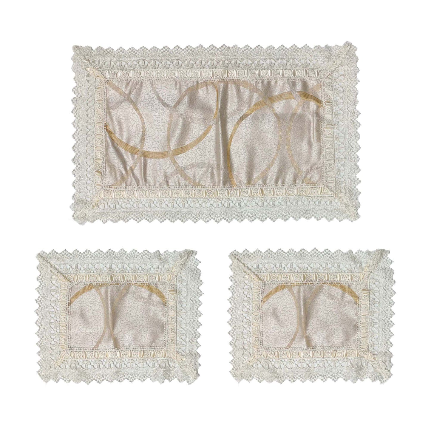 Completo centrini e runner set 3 pezzi Nausikaa con macrame' art. Sofia 0870