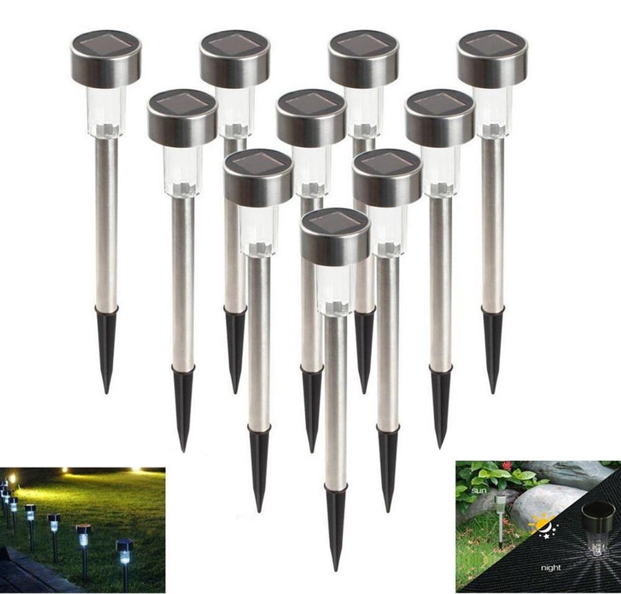 10 PEZZI Faretto led picchetto luce ricarica energia solare esterno giardino
