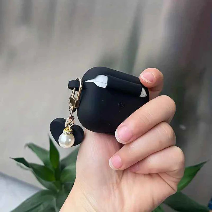 Custodia in Silicon Nera con Ciondolo