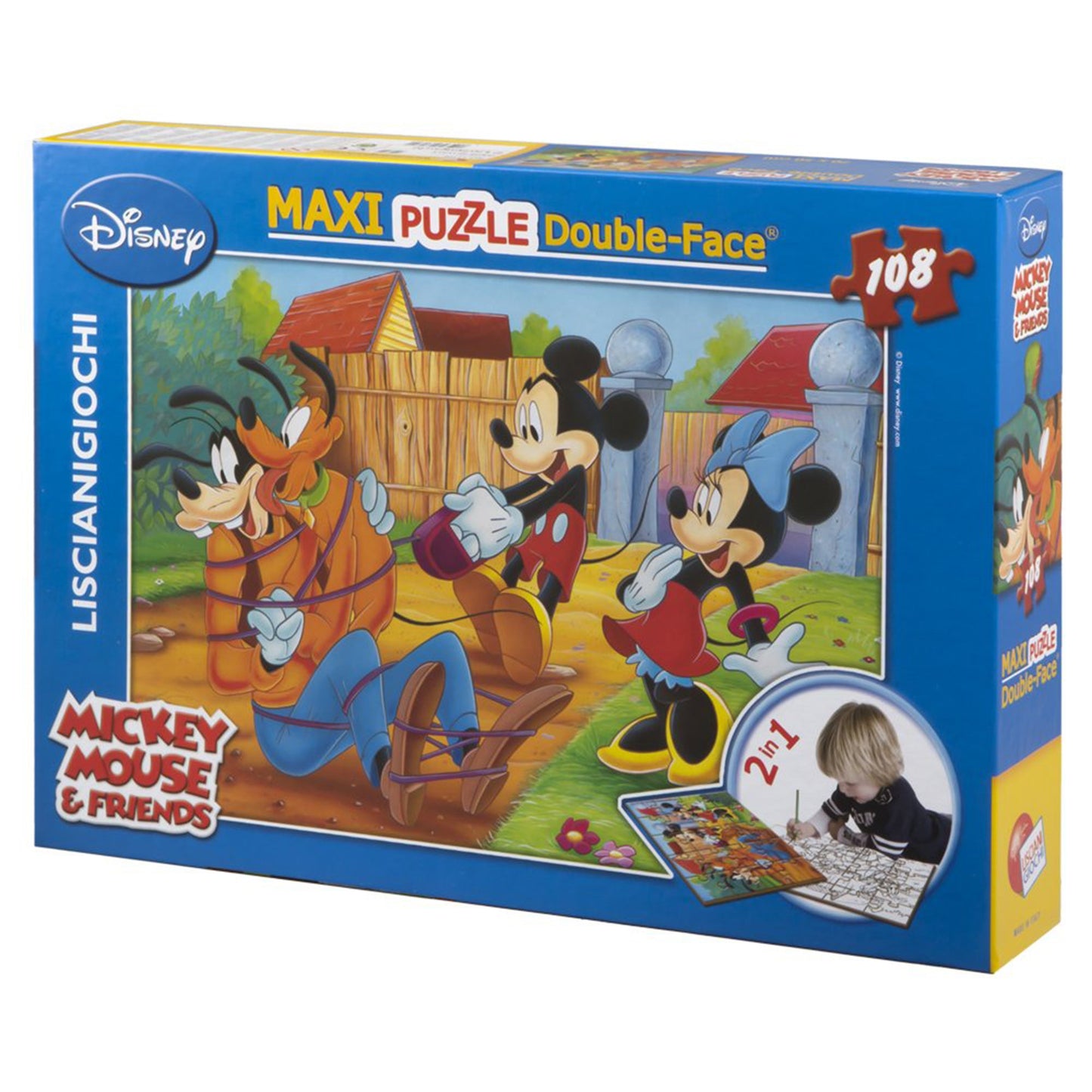 Puzzle maxi double-face Disney Topolino e Minnie 108 pz retro colorabile 1449