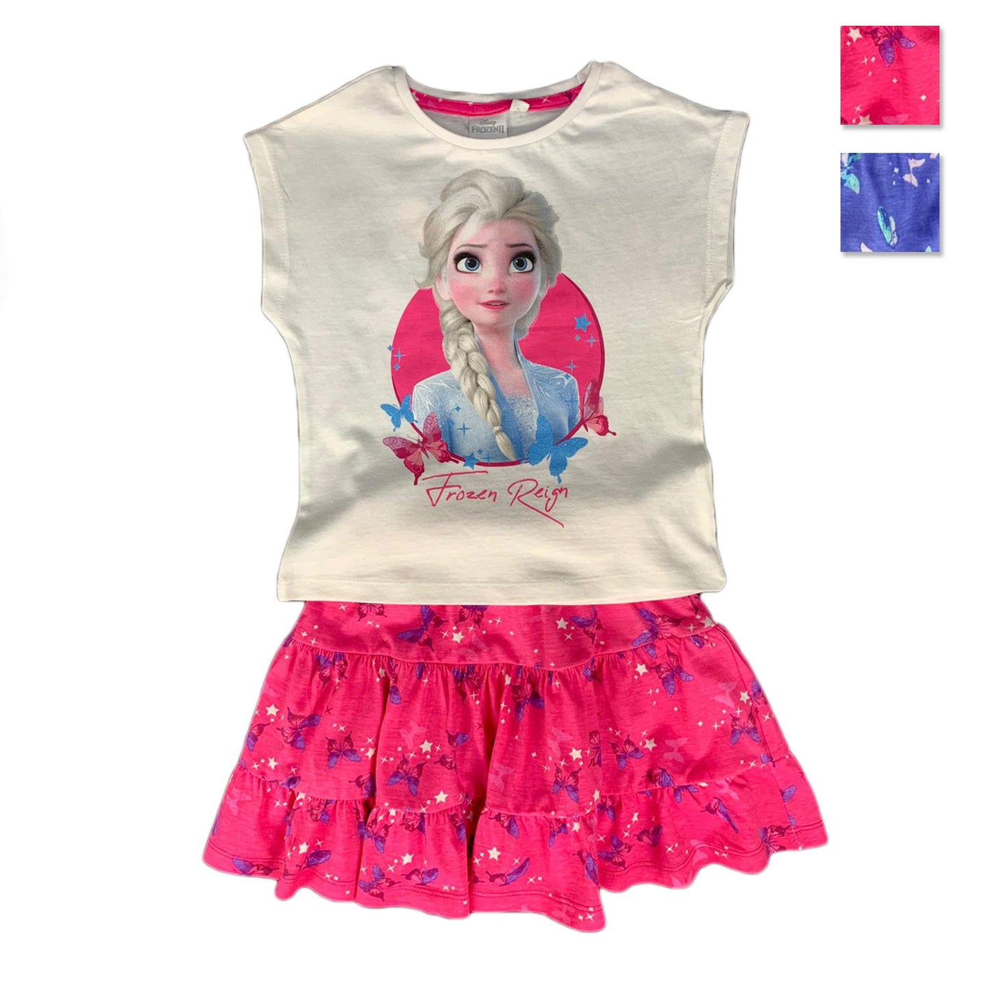 Maglietta con gonna Disney Frozen II T-shirt in cotone vestitino stampato 1827