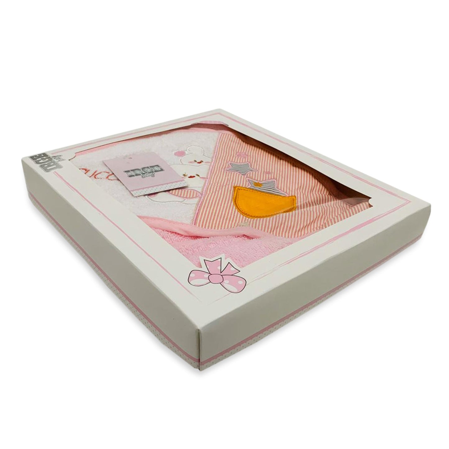 Accappatoio baby triangolo IRGE con ricamo coniglietto in spugna 2543