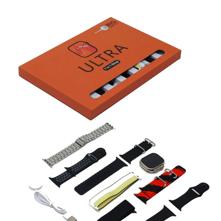 Smartwatch Ultra 7 in 1 2.2HD Amoled Schermo Ricarica wireless 49mm Series 8