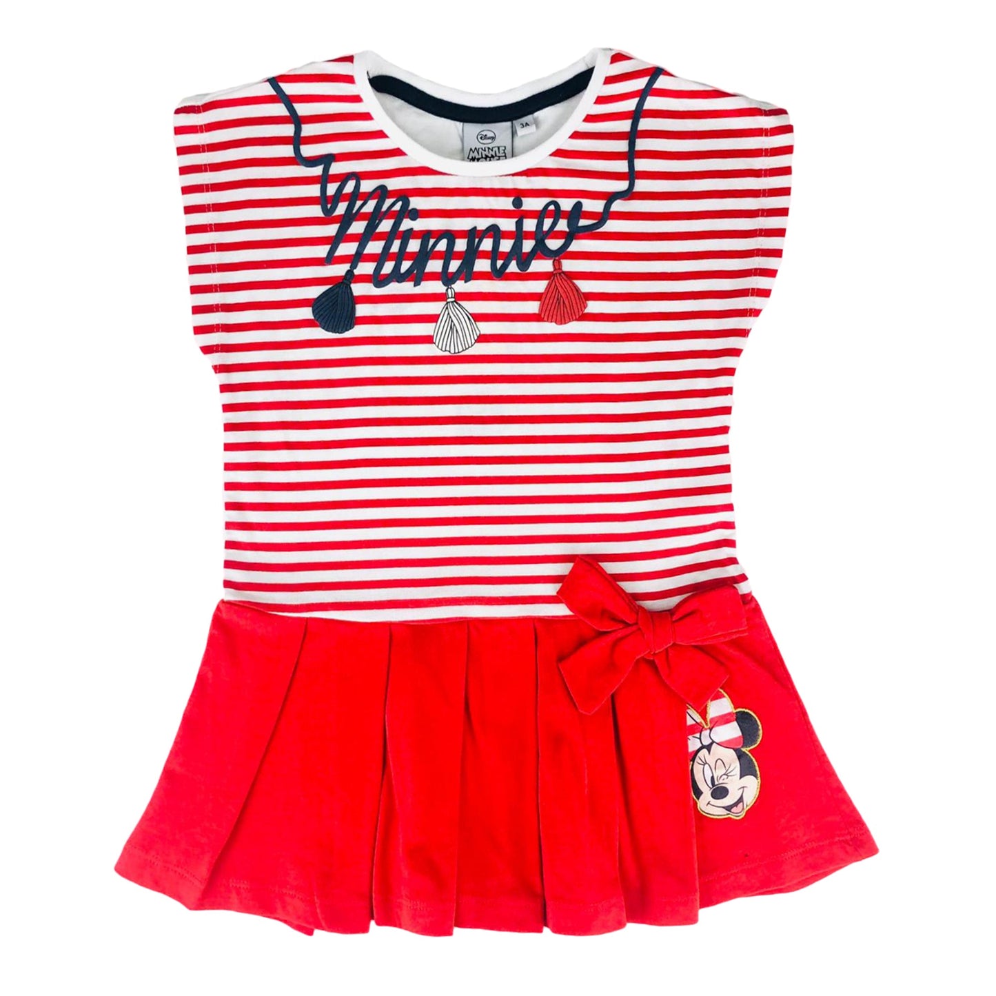 Abito bambina Disney Minnie maniche corte vestitino in cotone stampato 2822