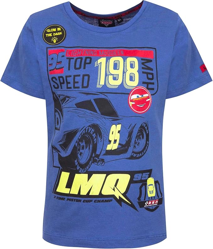 Maglietta Disney Cars t-shirt in cotone stampata bambino da 3 a 8 anni 2825