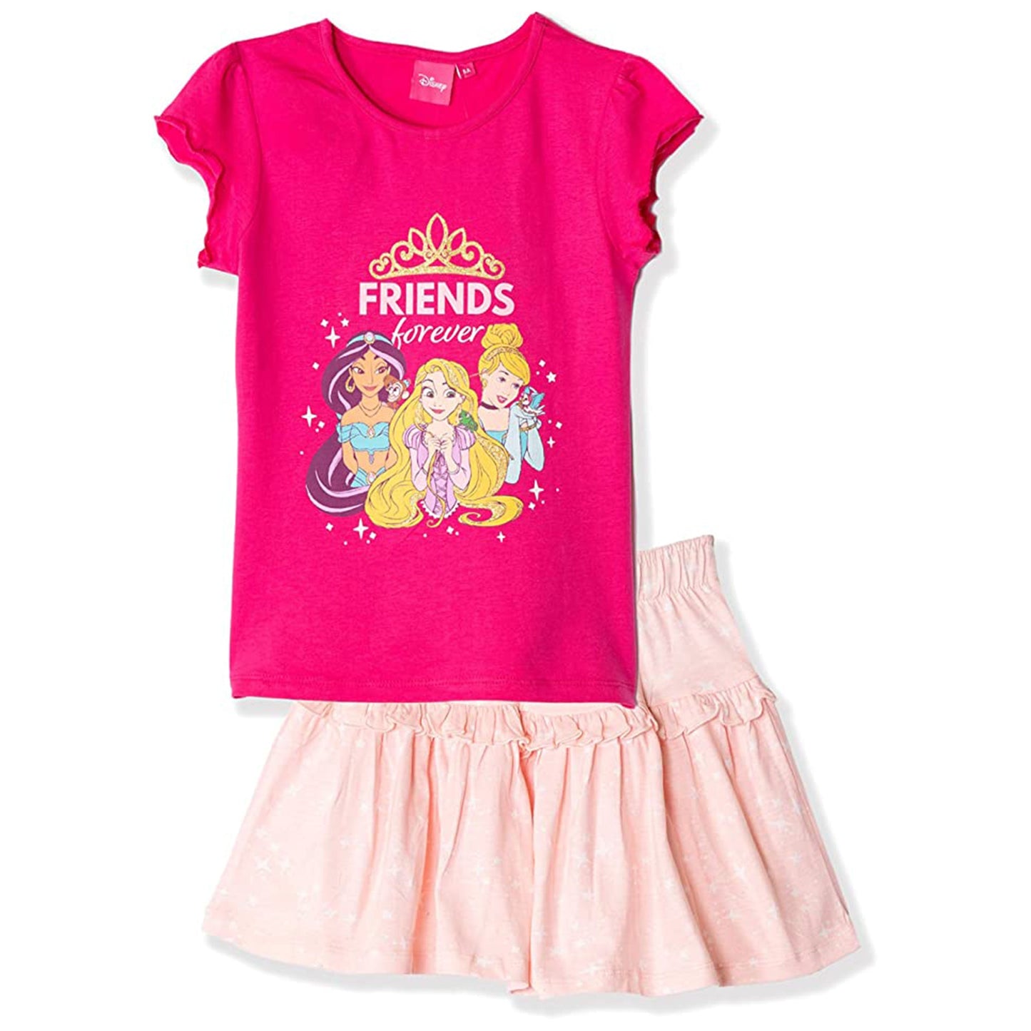 Maglietta con gonna Disney Principesse T-shirt in cotone vestitino stampato 2892