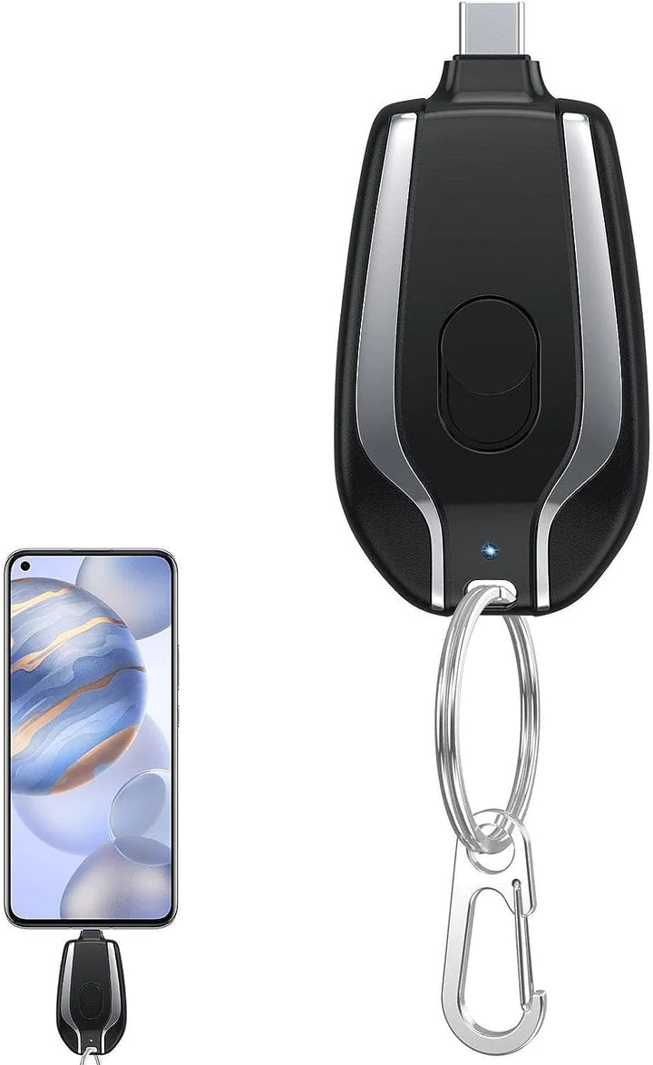 Mini powerbank emergenza 1500 mah portachiavi caricabatterie portatile usb-c