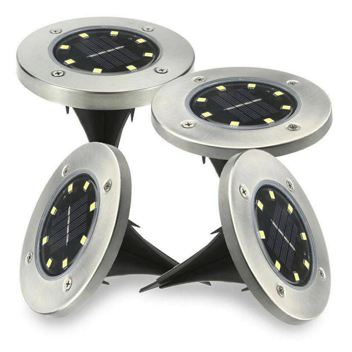 Kit 4 Faretti da Giardino con 8 LED Impermeabili