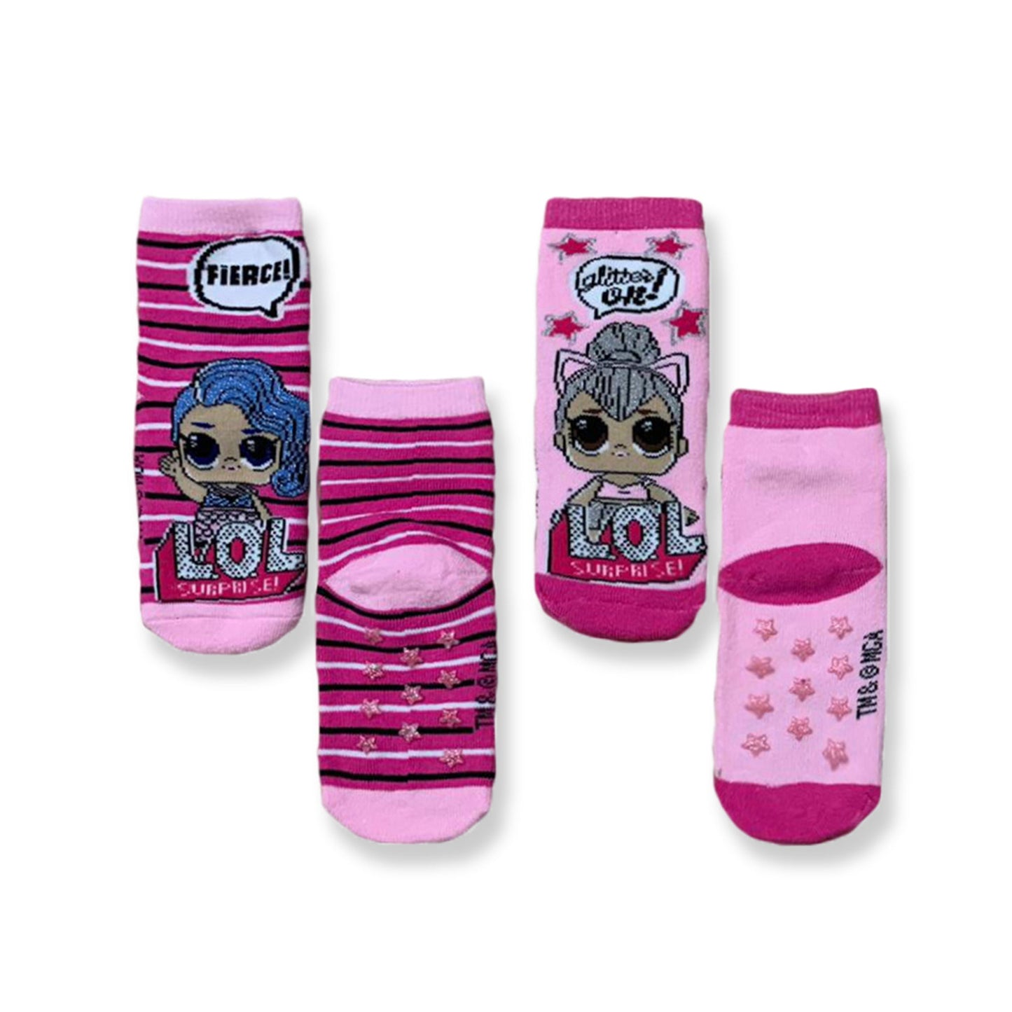 Calzini LOL Surprise antiscivolo set 2 paia per bambina in cotone 3315