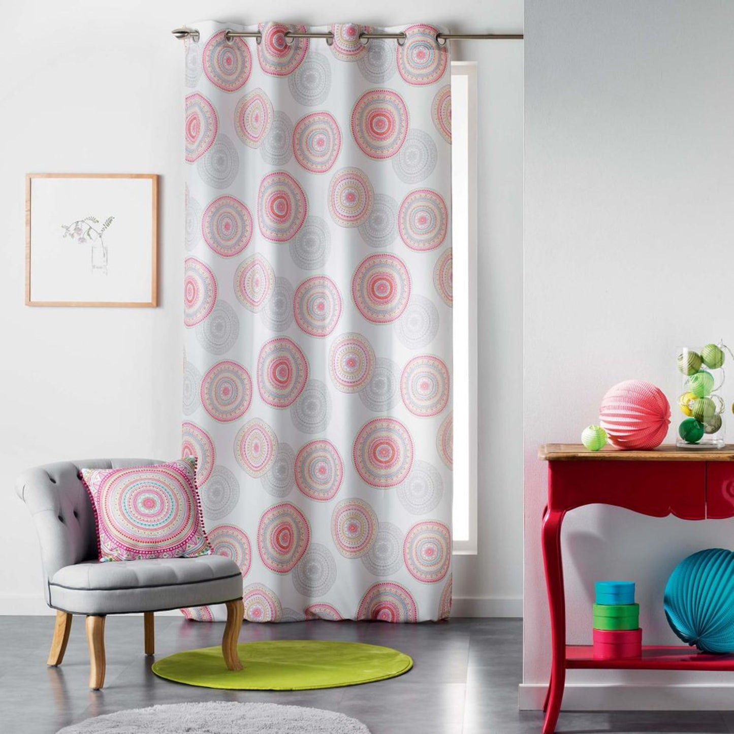 Tenda arredo 1 pannello con borchie Douceur d'Intérieur 140x260 cm 3339