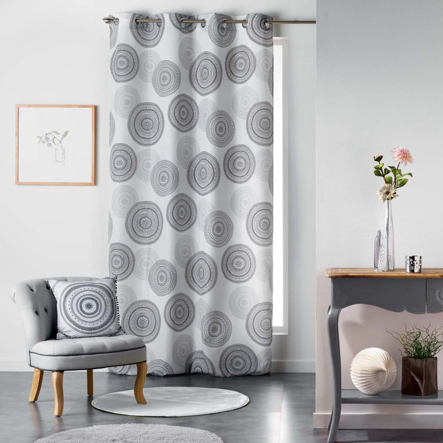 Tenda arredo 1 pannello con borchie Douceur d'Intérieur 140x260 cm 3339