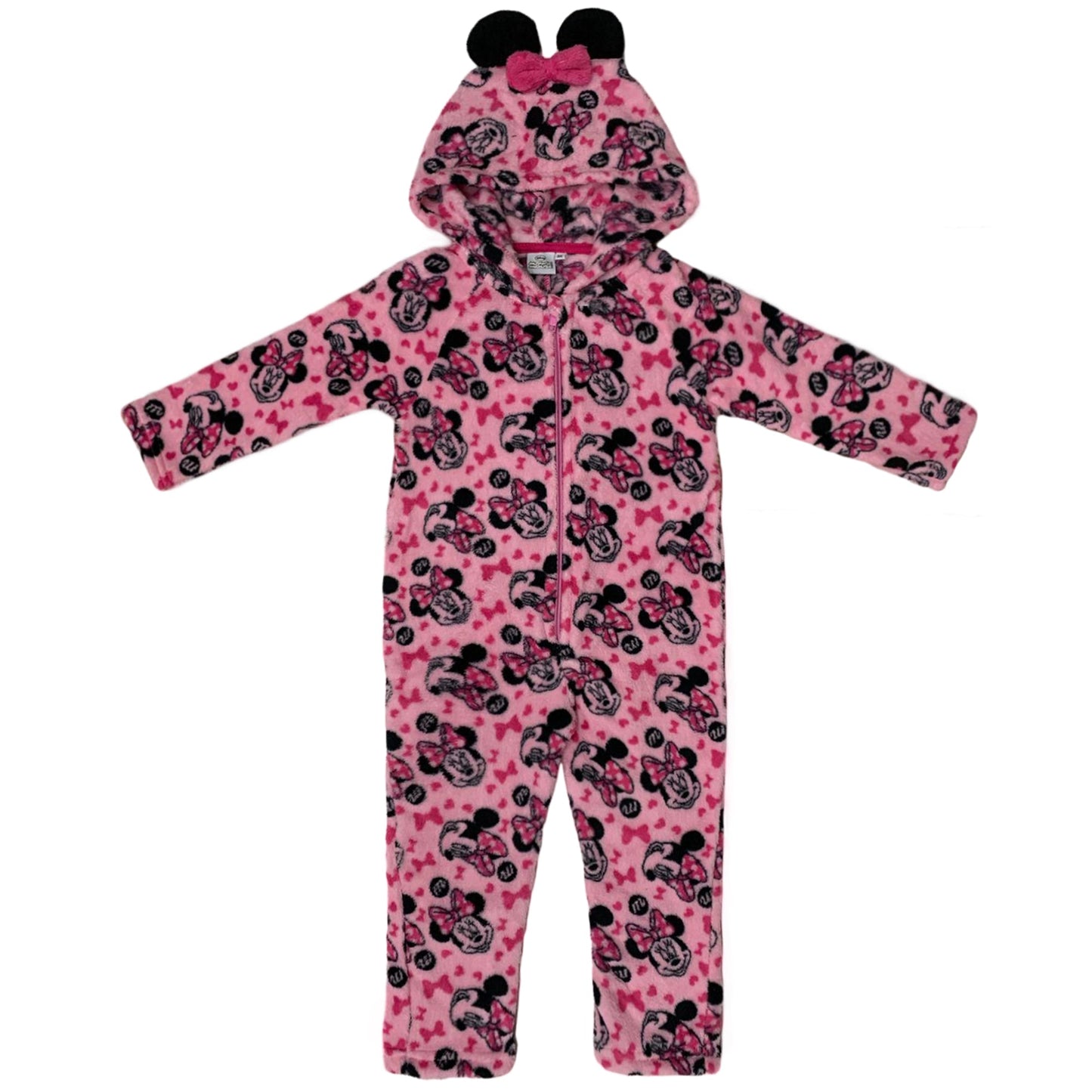 Pigiama un pezzo con cappuccio ufficiale Disney Minnie bambina ragazza 3446