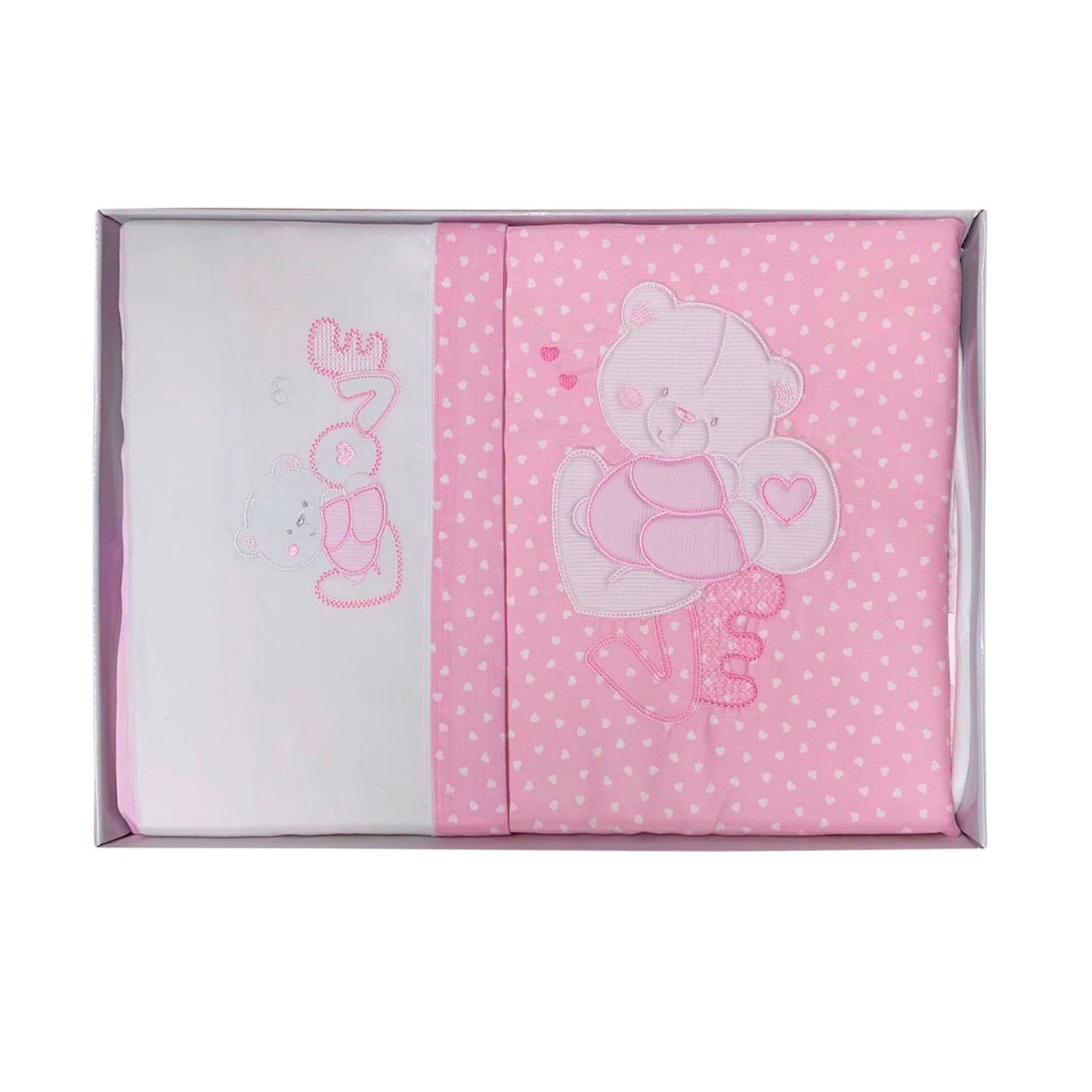 Coordinato culla carrozzina ricamato Piccole Emozioni neonato set 5 pezzi 3512