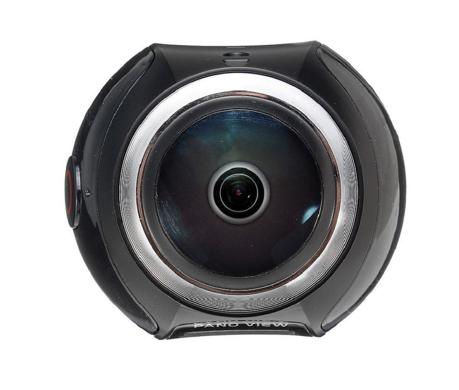 Action cam a 360° 4k fotocamera con wifi panoramica grandangolare 220°, 30 fps, vr 5 mp, hdmi con dv player