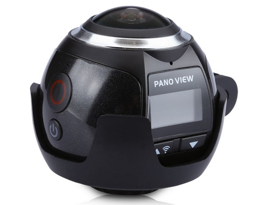 Action cam a 360° 4k fotocamera con wifi panoramica grandangolare 220°, 30 fps, vr 5 mp, hdmi con dv player