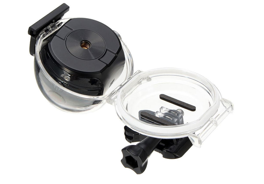 Action cam a 360° 4k fotocamera con wifi panoramica grandangolare 220°, 30 fps, vr 5 mp, hdmi con dv player