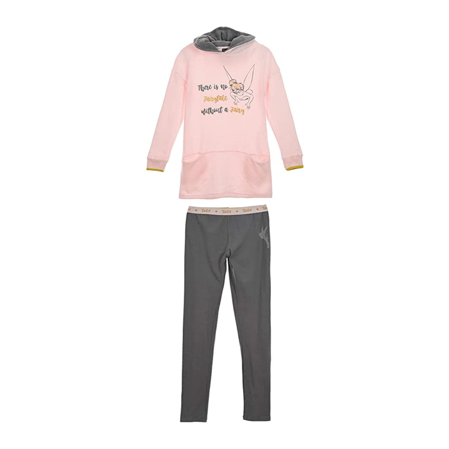 Pigiama invernale lungo donna Disney Trilli Tinker Bell felpa con cappuccio 3772