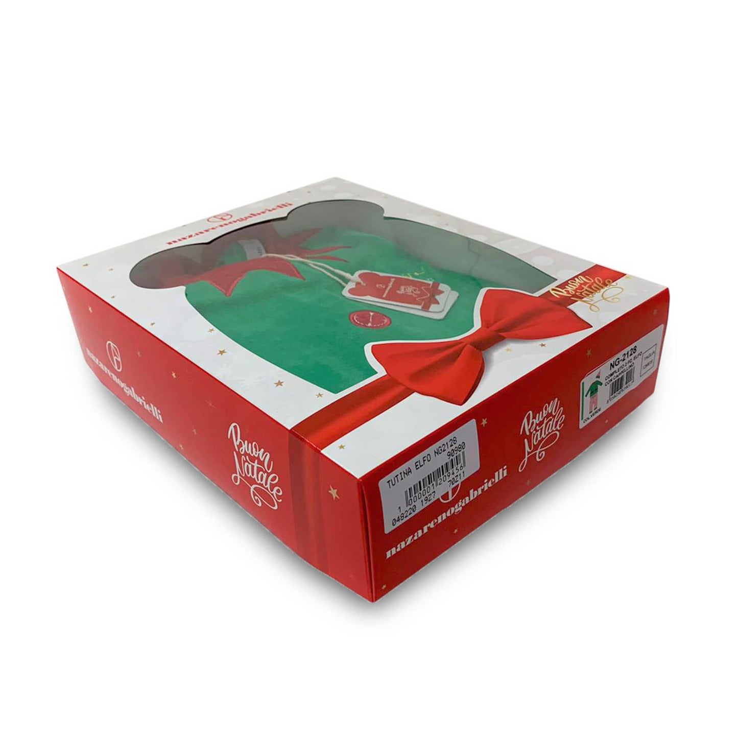 Pigiama neonato natalizio Elfo di Babbo Natale bimbo bimba con cappellino 3778