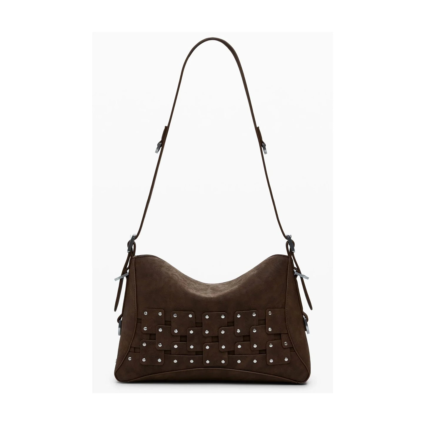 DESIGUAL Borsa Donna Marrone a Spalla New Patch con Portamonete