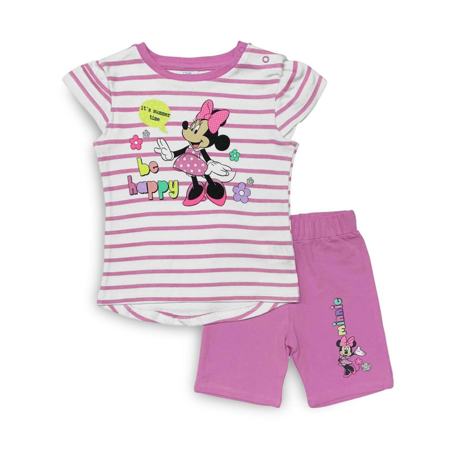 Pigiama neonato ufficiale Disney Minnie maniche corte in cotone bambina 4010