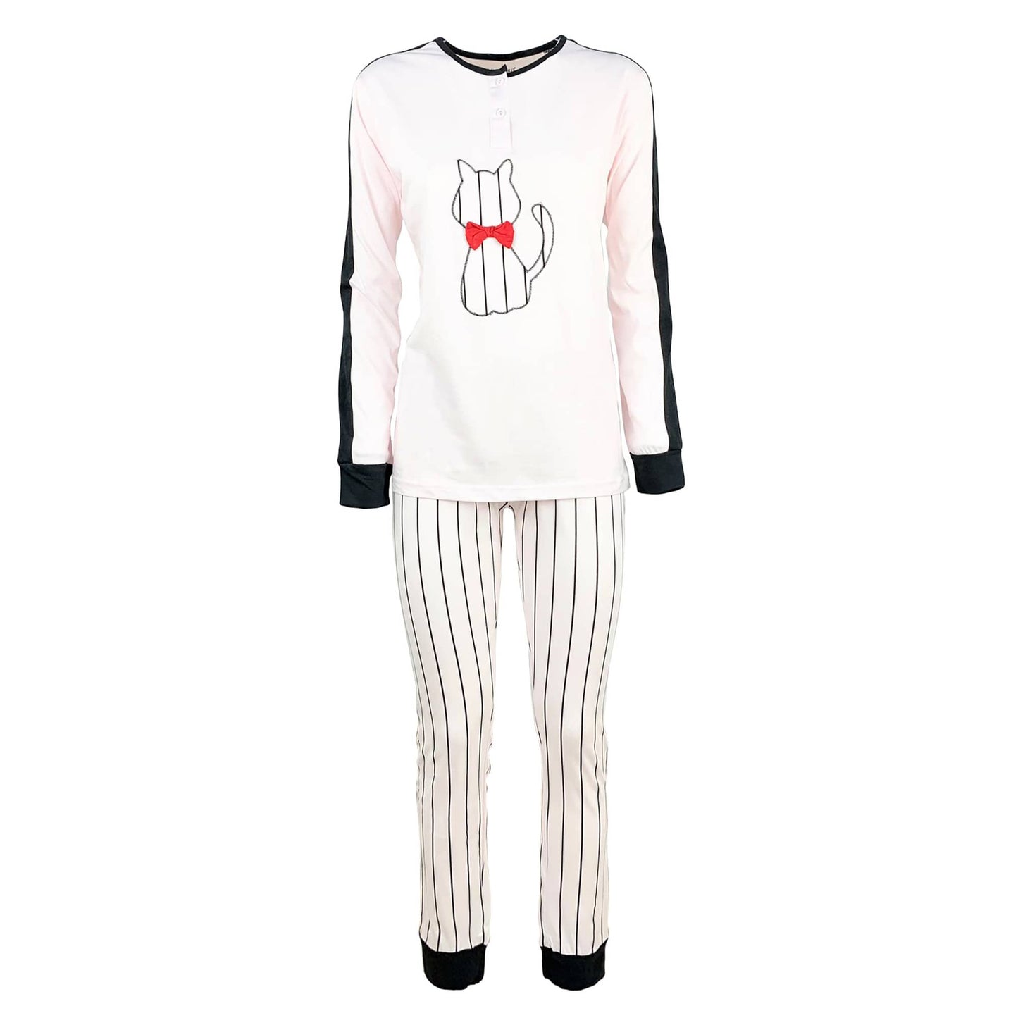 Pigiama lungo donna primaverile Oronero pantalone maglia maniche lunghe 4175