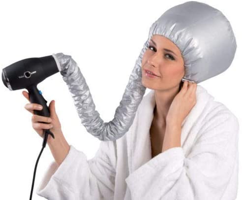 Casco per asciugatura cuffia asciugacapelli con elastico per attacco a phon