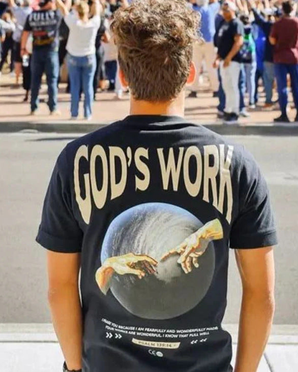 Men's Fashion Casual Printing Short-sleeved Shirt