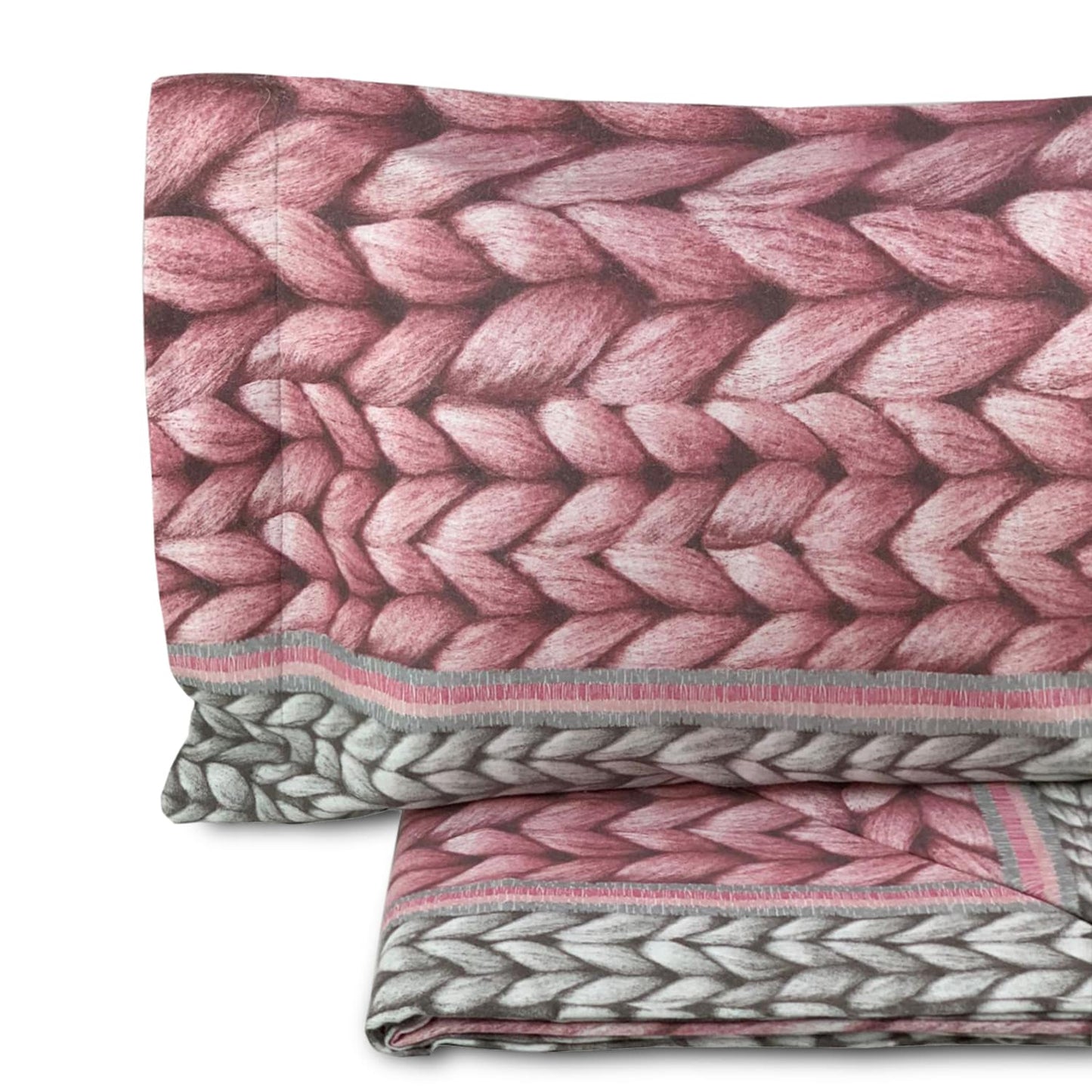 Completo lenzuola in flanella di cotone matrimoniale Biancaluna 2 piazze 4368