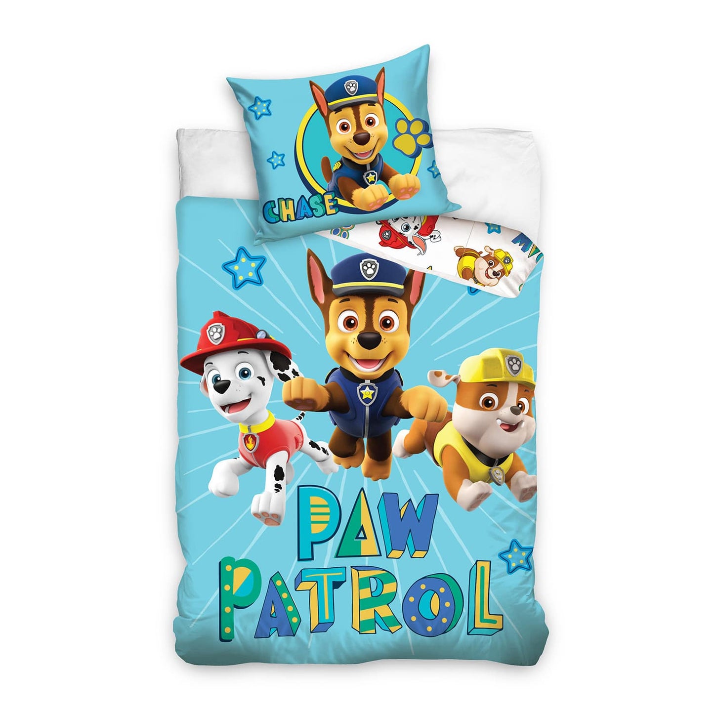 Set lettino culla copripiumino + federa ufficiale Paw Patrol 100% cotone 4389