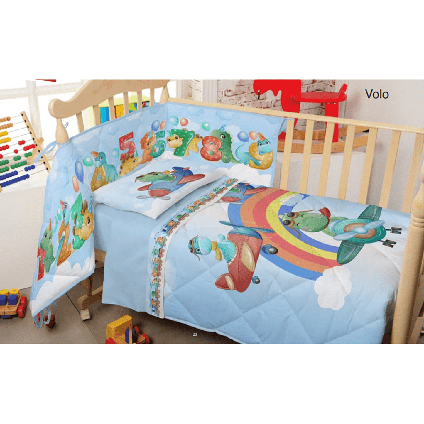 Trapunta invernale piumone Biancaluna Volo per culla lettino + paraurti 4412