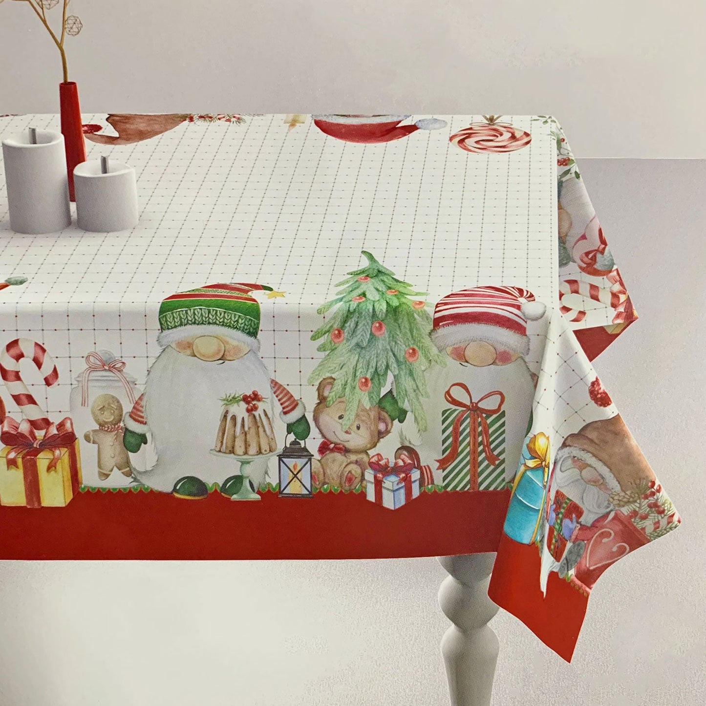 Tovaglia Natalizia 6 posti stampa digitale Folletti di Natale Zucchissime 4822