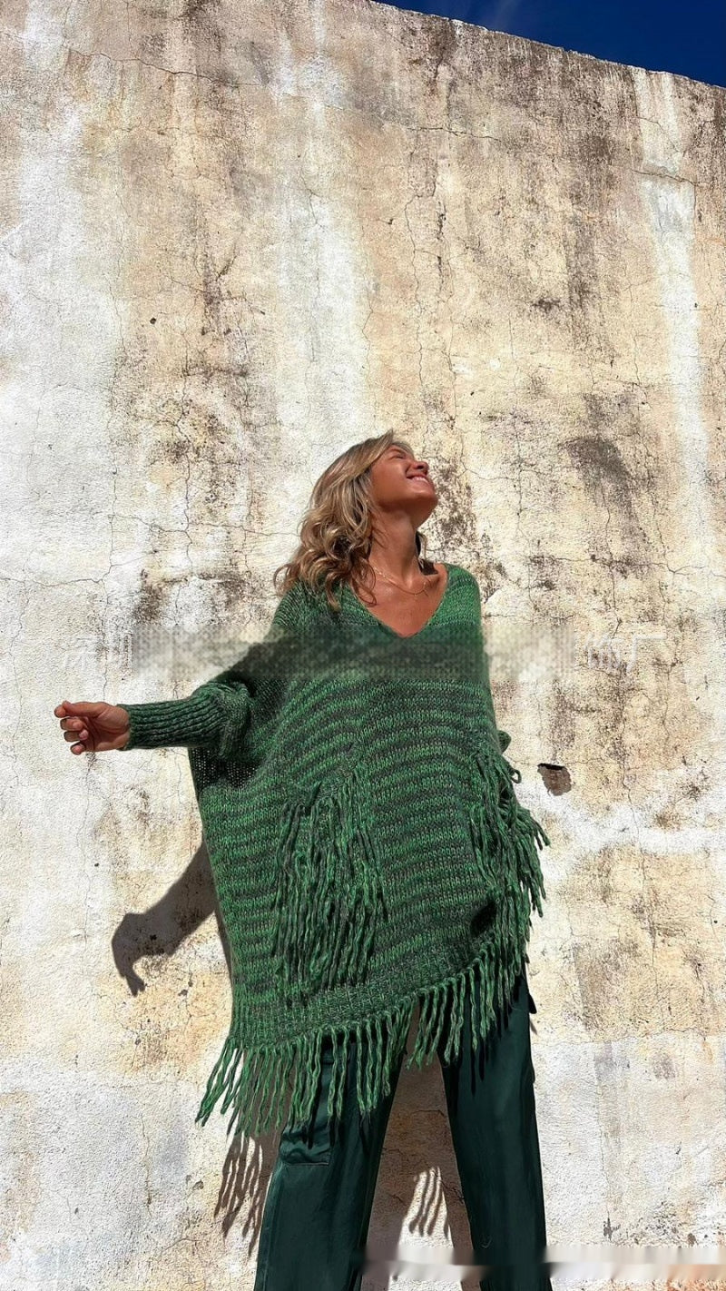 Women's Loose-fitting Tassel Knitted Sweater