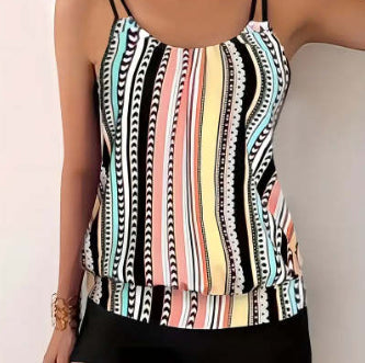 Women's Fashion Printed Split Swimsuit Suit