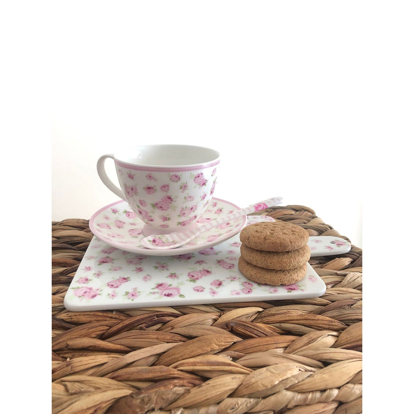 Cucchiaino da caffè in porcellana Isabelle Rose Shabby chic Tiny dessert 5158