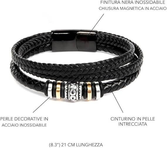 Bracciale Pelle Intrecciata di Alta Qualità