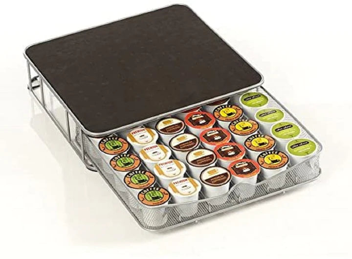 Contenitore porta capsule cialde caffè metallo 36 posti coffee capsule drawer cassetto per la conservazione di capsule e cialde caffè