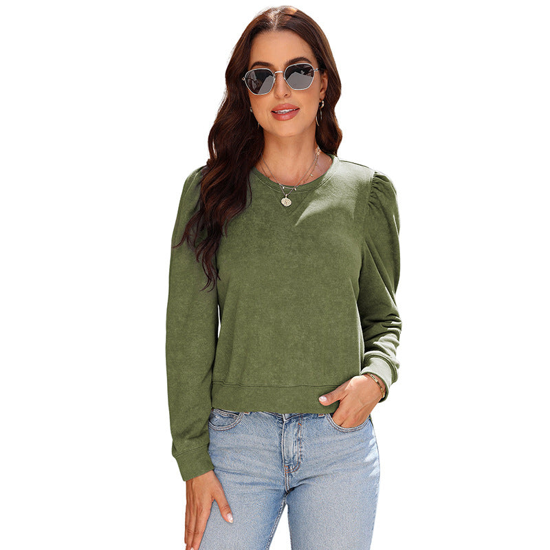 Casual Solid Color Hoodie Women