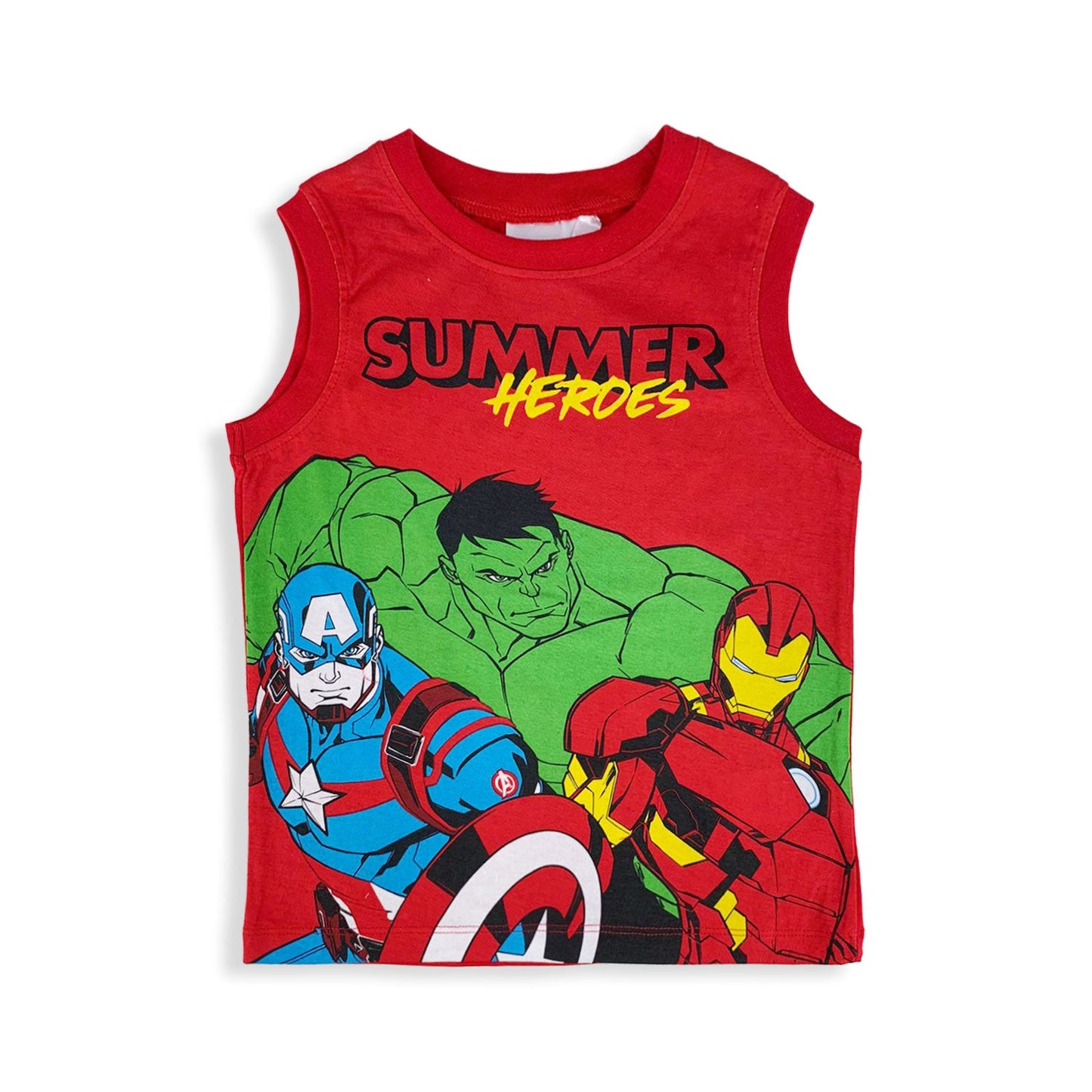 Canotta Marvel Avengers maglia bambino Hulk Capitan America Iron man cotone 5431