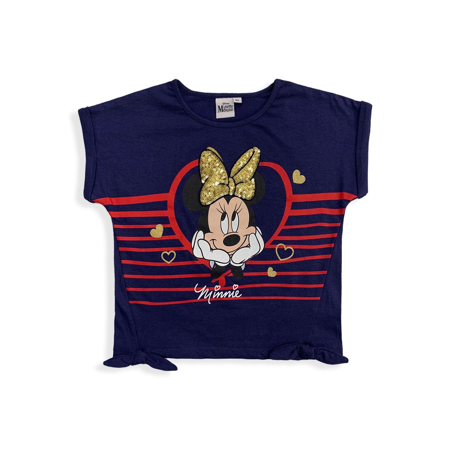 T-shirt Disney Minnie Mouse maglietta maniche corte maglia bambina cotone 5447