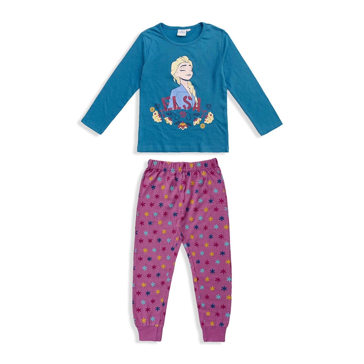 Pigiama Disney Frozen Elsa maniche lunghe bambina ufficiale in cotone 5528