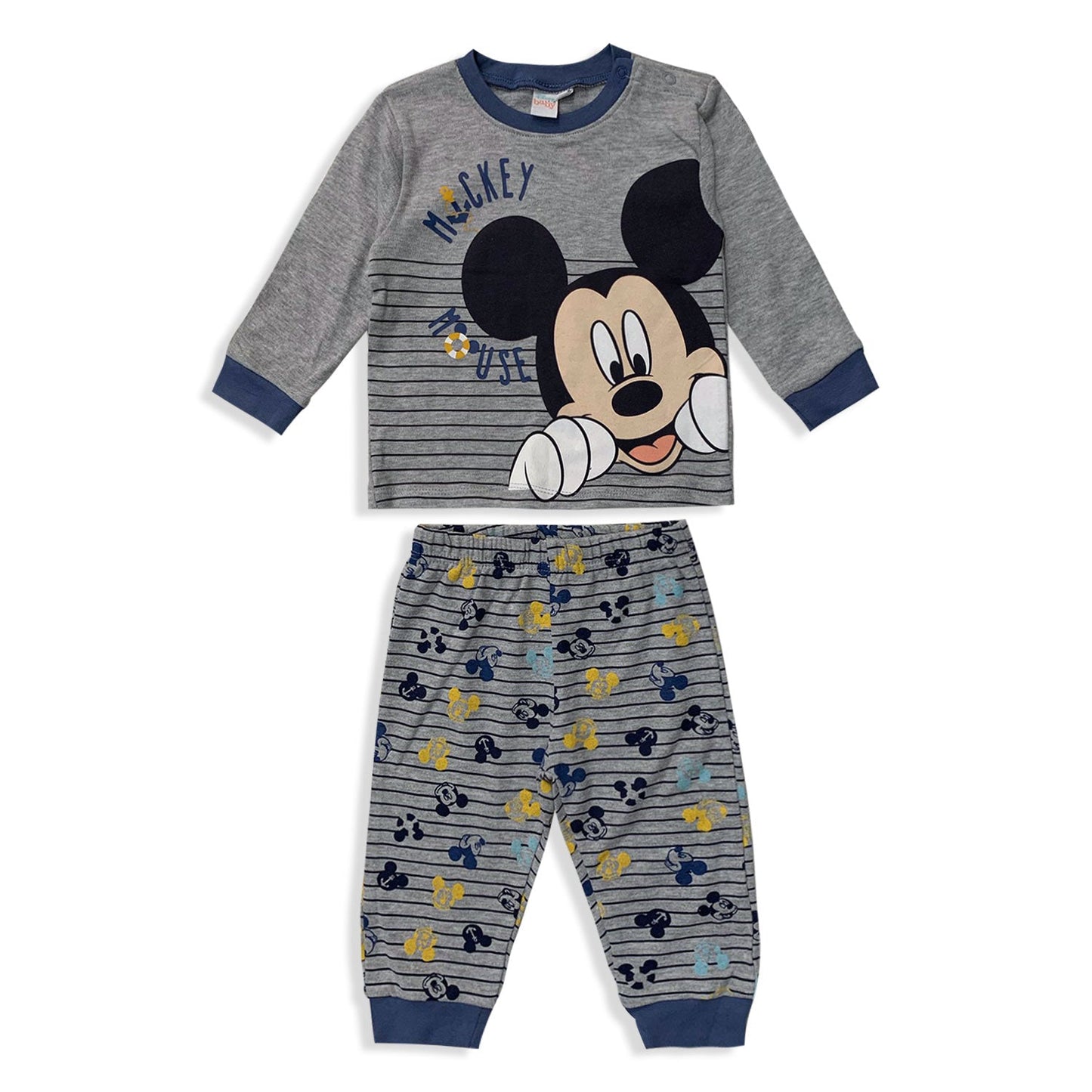 Pigiama bimbo Disney Mickey Mouse cotone maniche lunghe neonato bambino 5537