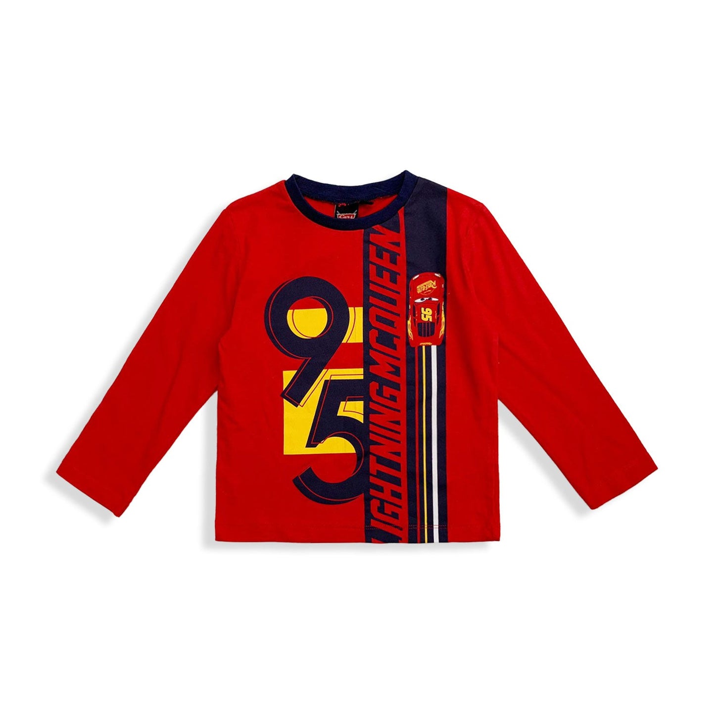 Maglietta Disney Cars Saetta maniche lunghe bambino ufficiale in cotone 5562