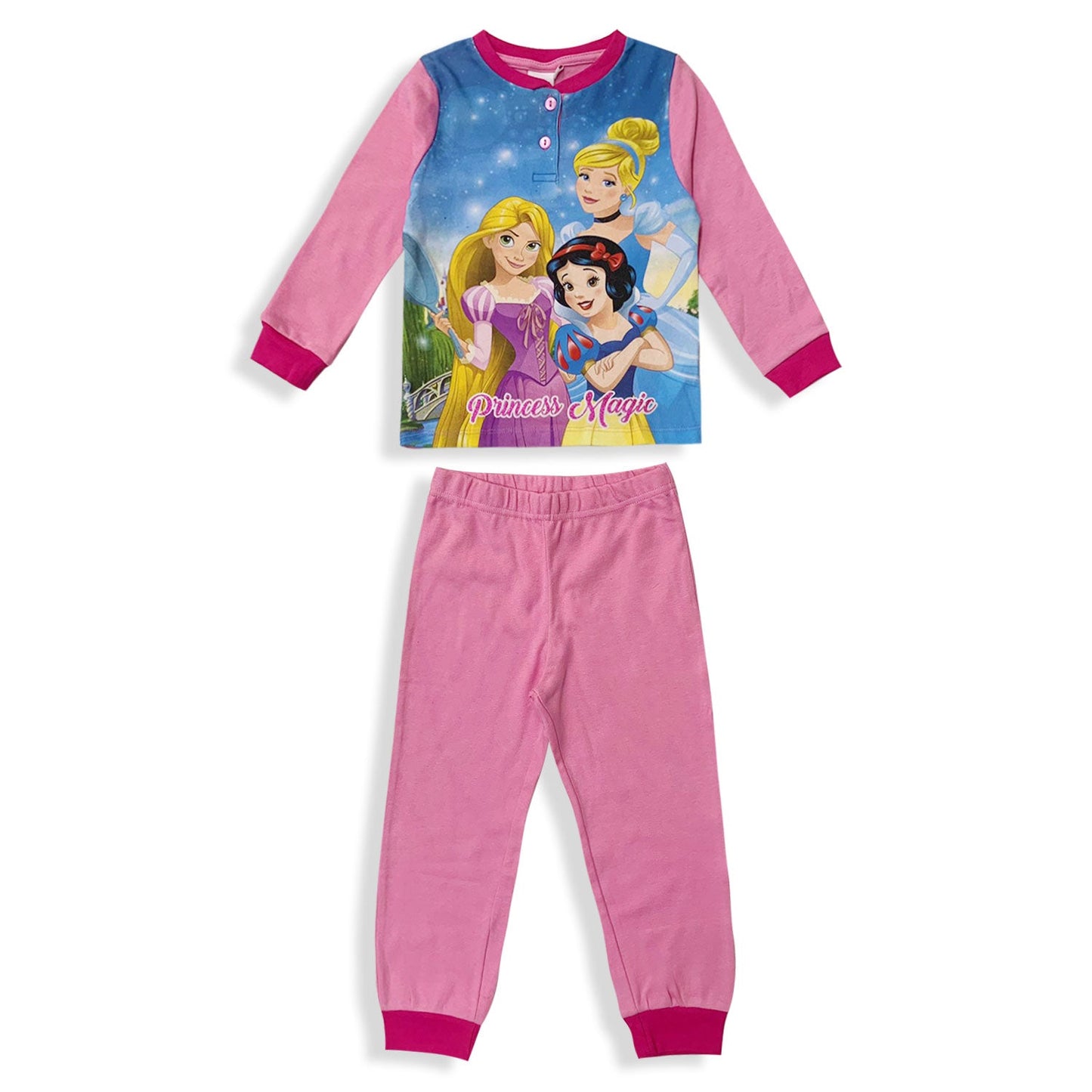 Pigiama Disney Princess maniche lunghe bambina ufficiale in cotone 5566
