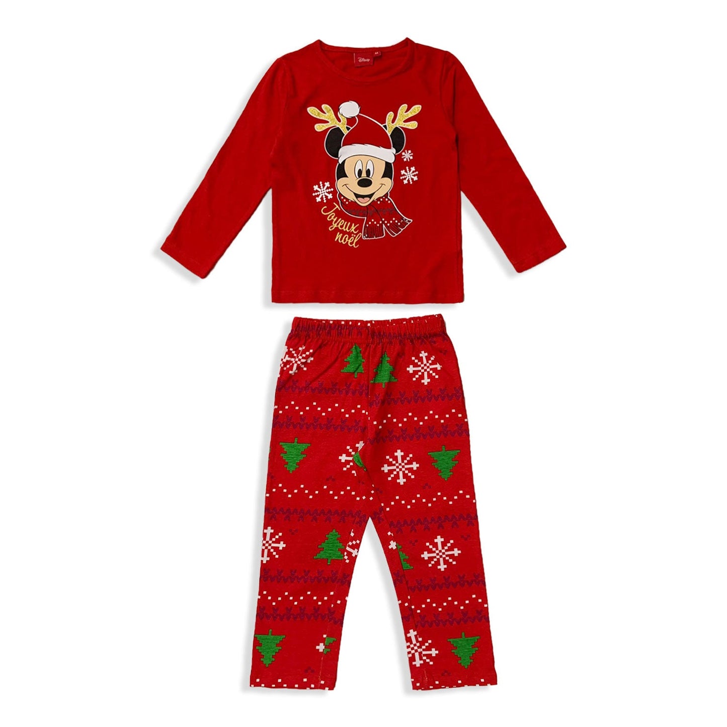 Pigiama natalizio Disney Mickey Mouse lungo maniche lunghe cotone bambino 5573