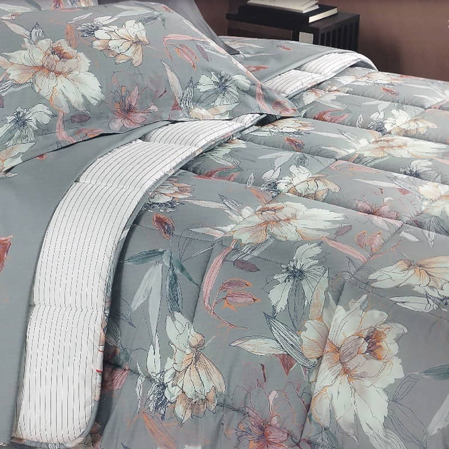 Trapunta in cotone floreale Gabel piumone invernale letto matrimoniale 5595
