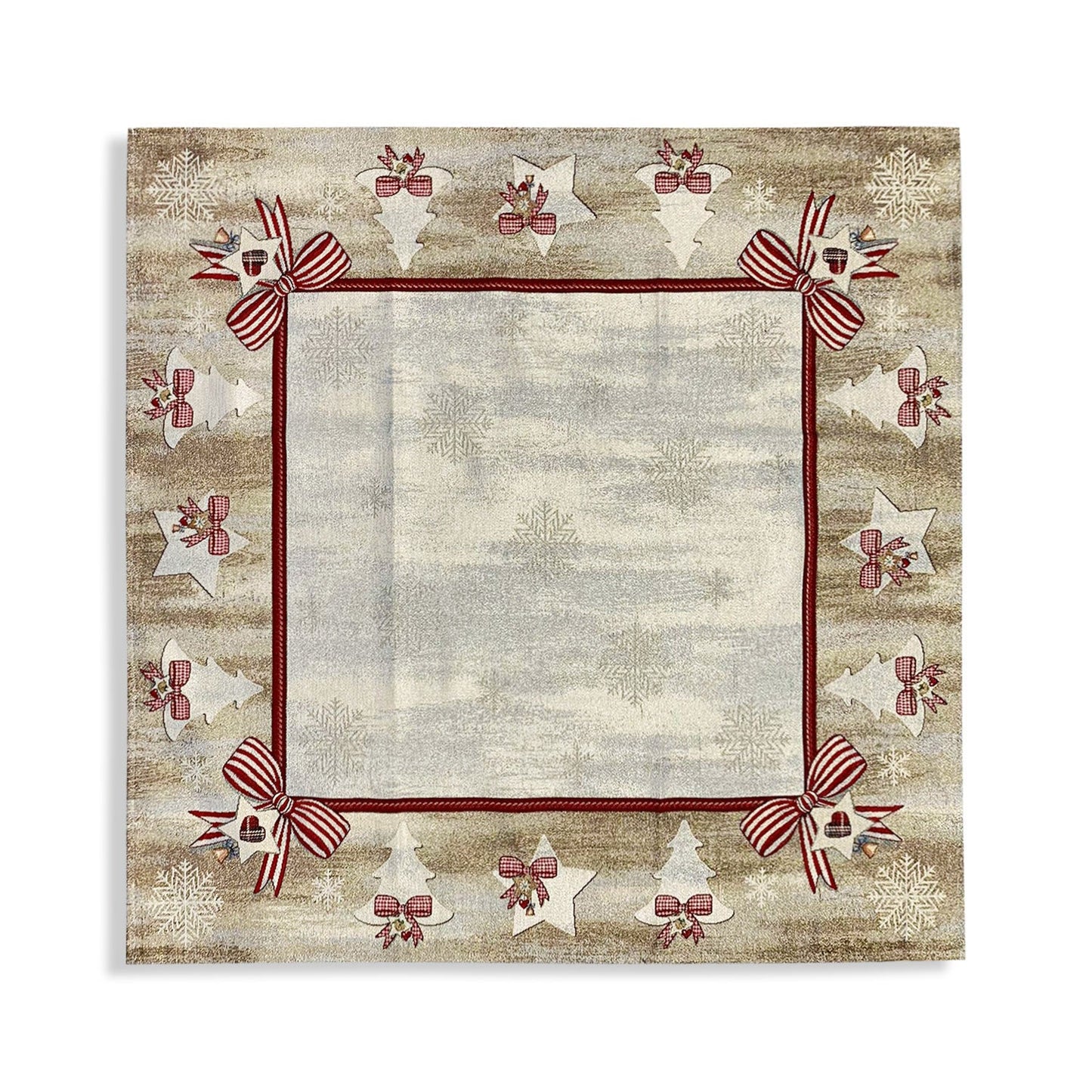 Centrotavola natalizio 100x100cm decorazioni Natale Maestri Cotonieri 5613