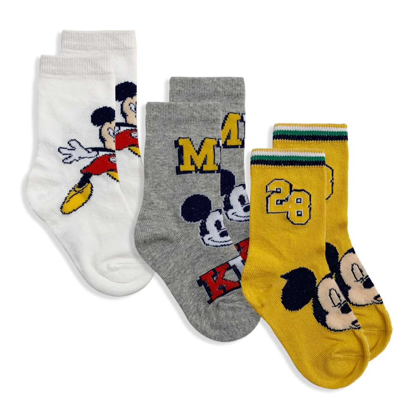 Calzini Disney Mickey Mouse set 3 paia per bambino in cotone Calze Bimbo 5674