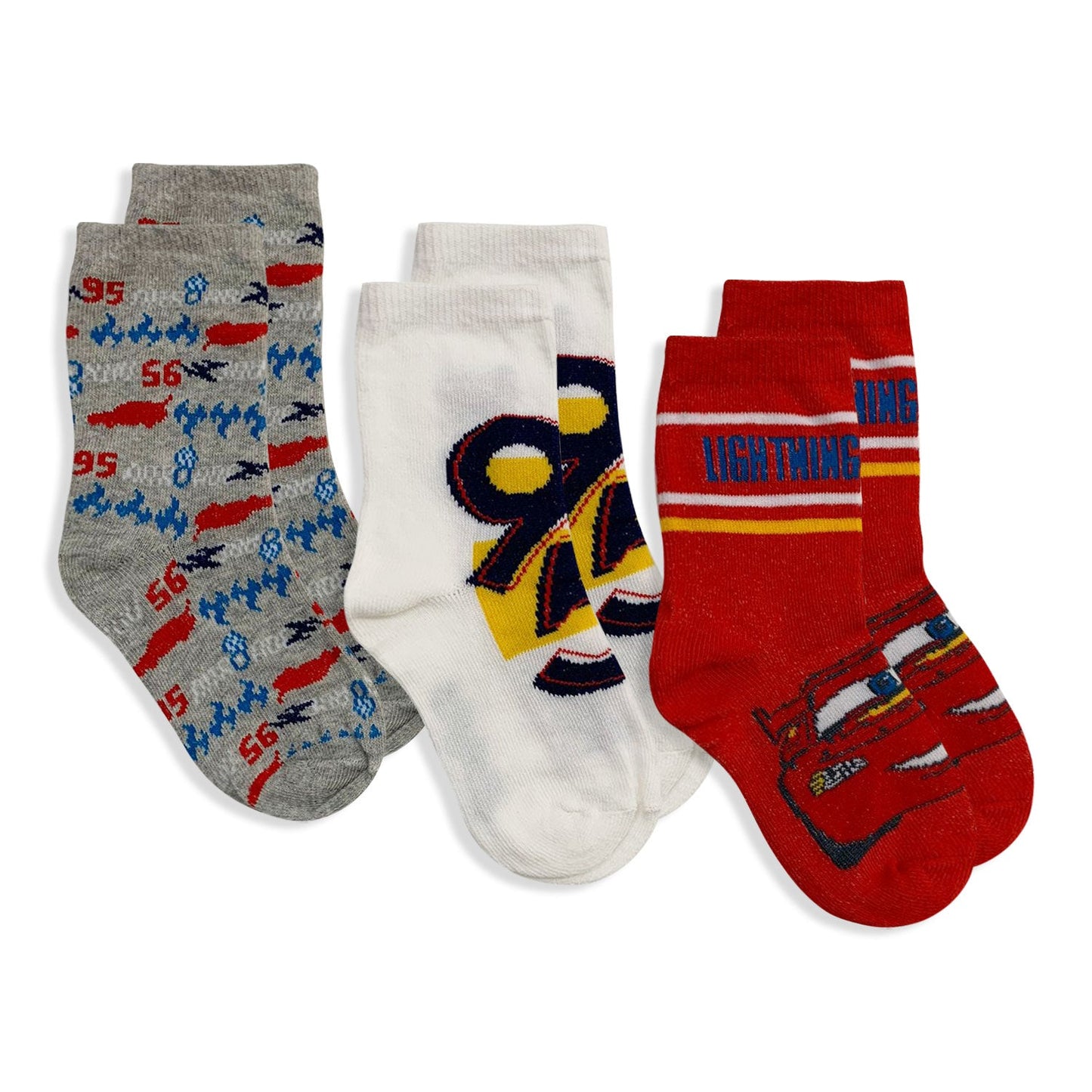 Calzini Disney Cars Saetta set 3 paia per bambino in cotone Calze Bimbo 5677