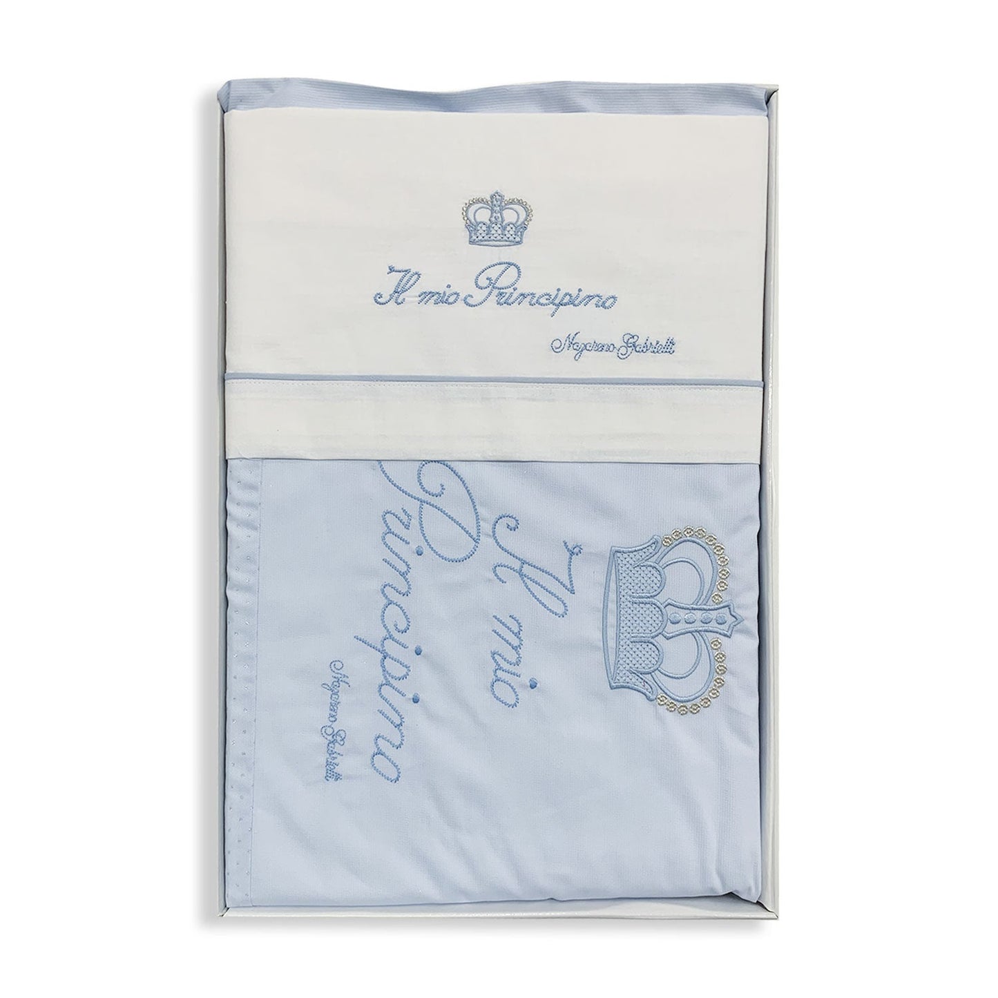 Coordinato culla carrozzina ricamato Nazareno Gabrielli neonato set 5 pezzi 5792