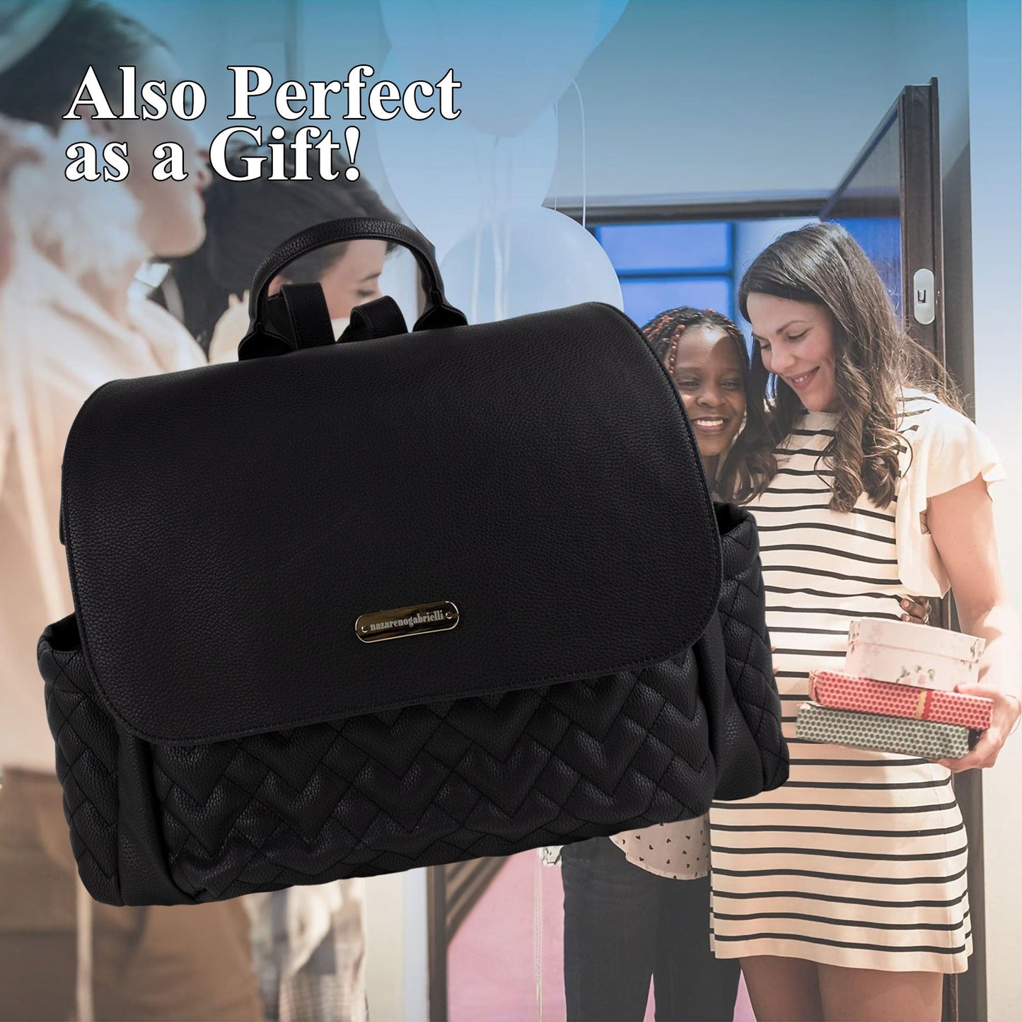 Set Borsa fasciatoio per nascita Neonato Nazareno Gabrielli in ecopelle 5807